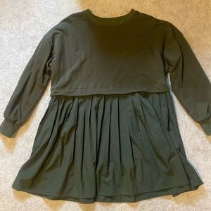Green pleated dress